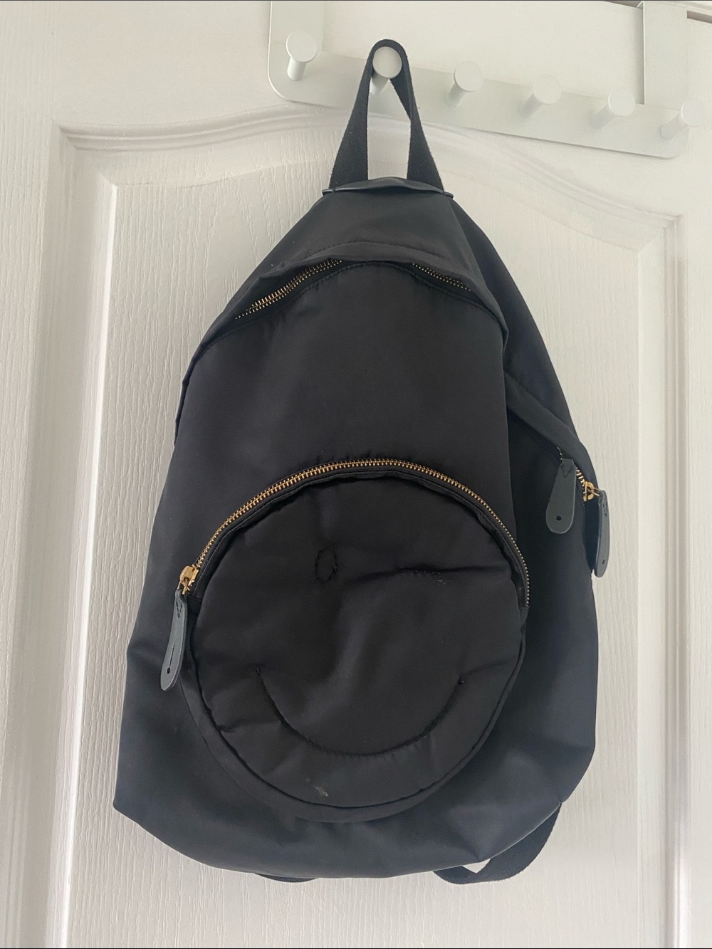 Anya Hindmarch Black Smiley Face Backpack